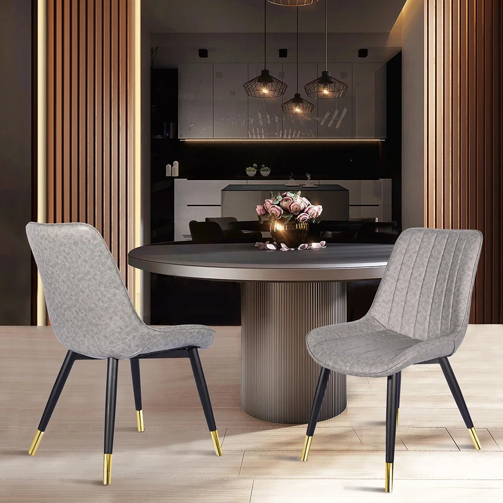 Faux Leather Armless Dining Chair Set of 4 S1647