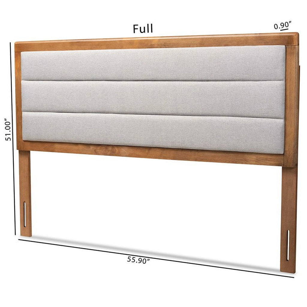 Light Gray Walnut Brown Full Size Wood Headboard Y89257