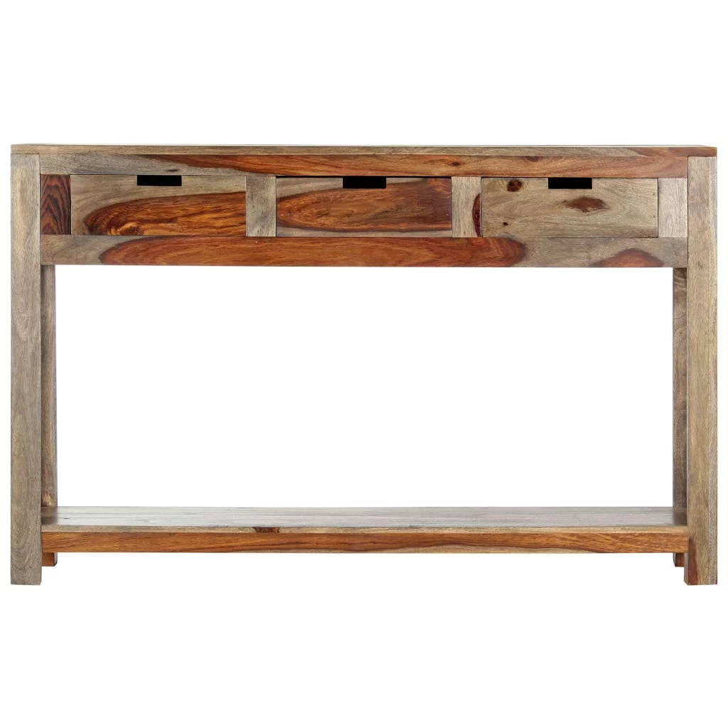 Solid Sheesham Wood Console Table with 3 Drawers A3711