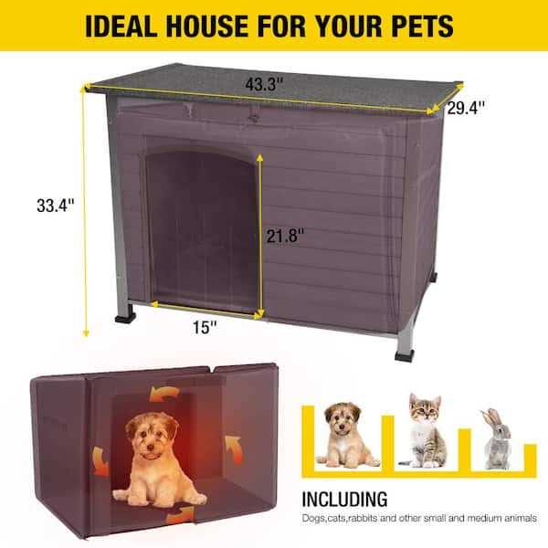 Insulated Outdoor Dog House with Liner W411119