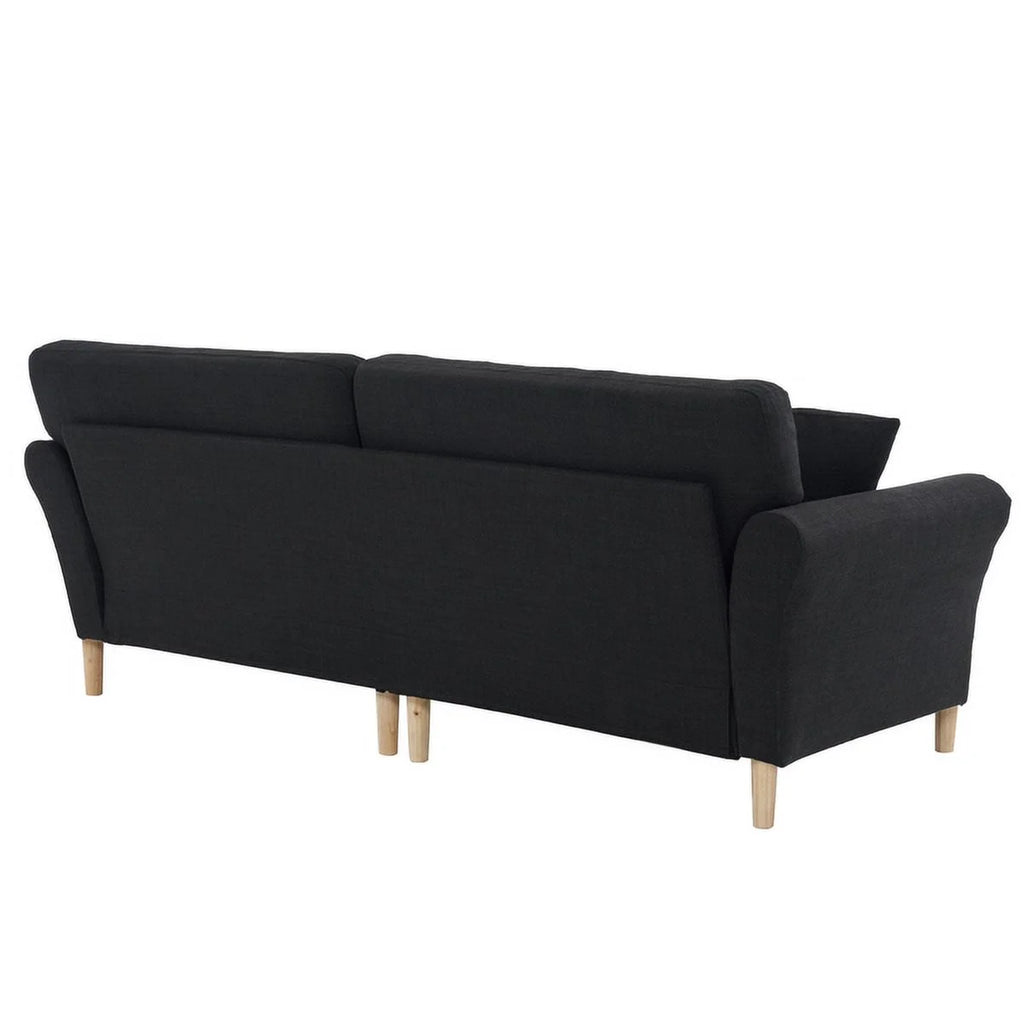 Black Upholstered 2-Seat Sofa with 2 Pillows N262