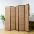 5.6 FT Tall Brown Bamboo Folding Room Divider K532