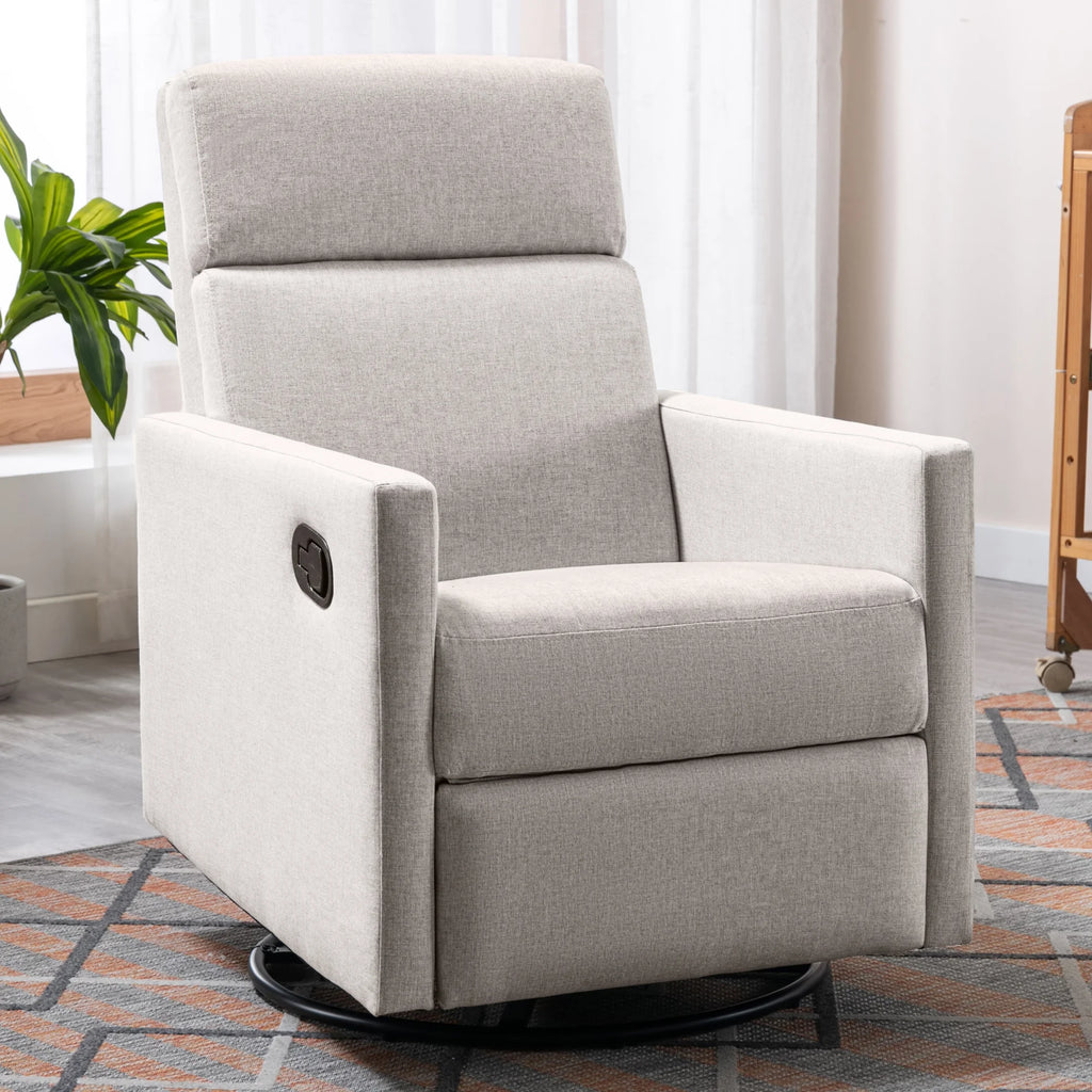 Tan Upholstered Swivel Recliner Chair A562034