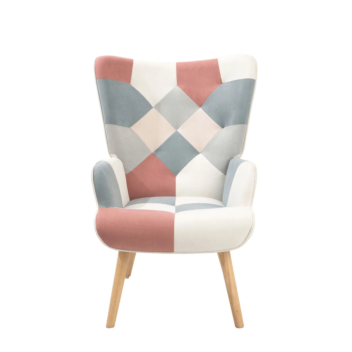 Pink Accent Chair with Ottoman P80357