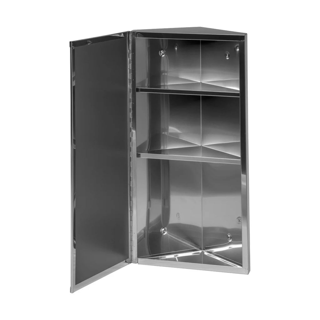 Stainless Steel Corner Medicine Cabinet with Mirror K4025