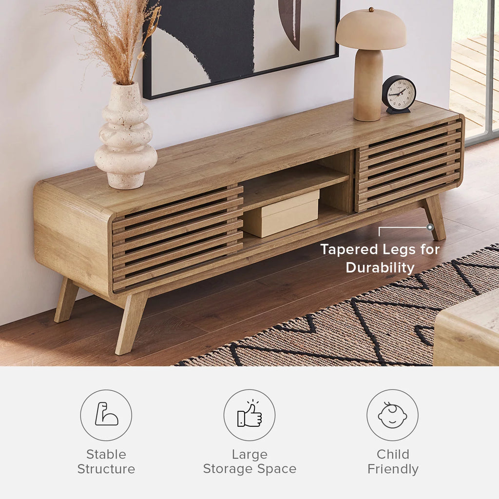 59" Oak TV Stand Console L651