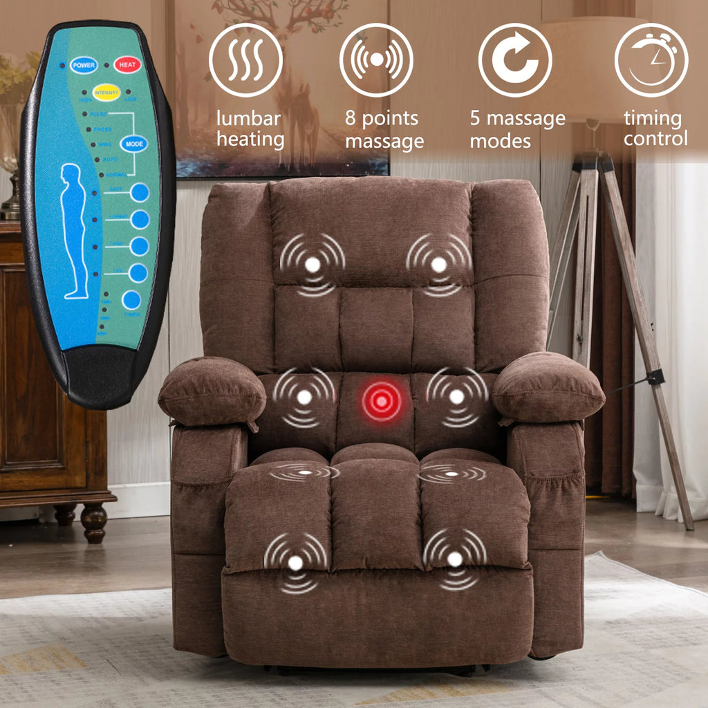 Power Lift Recliner Chair Sofa with Massage and Heat B532