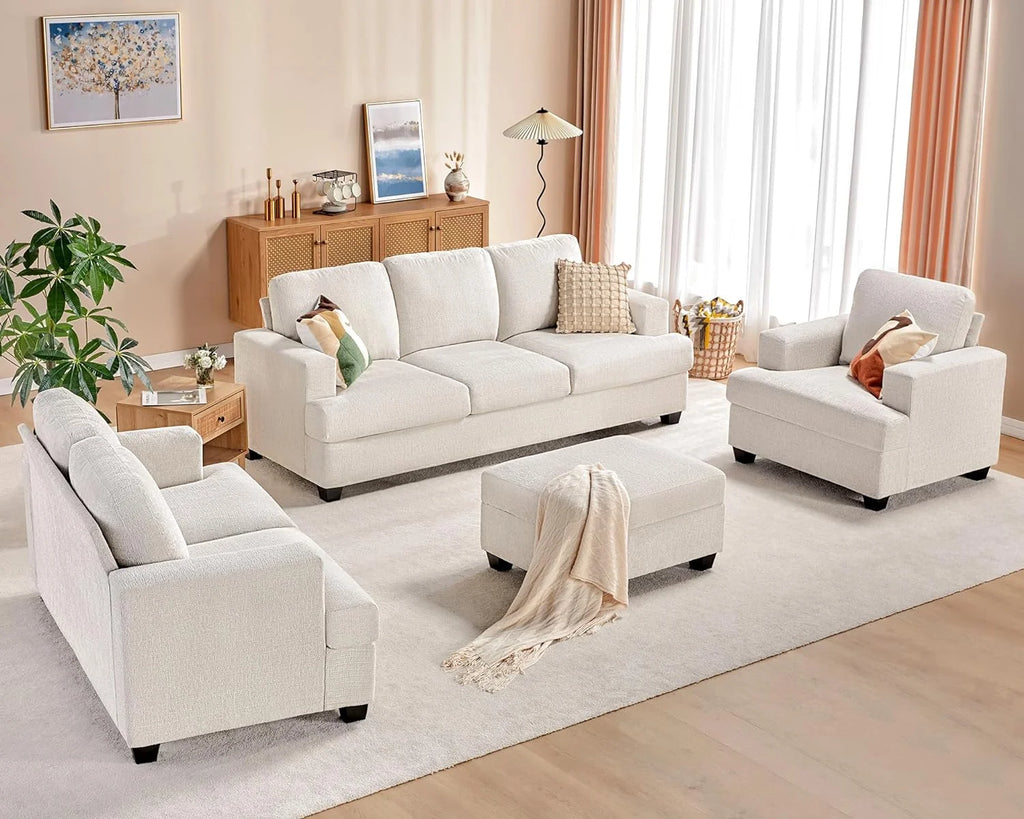 Beige Chenille 39 Inch Wide Single Seater Sofa G881