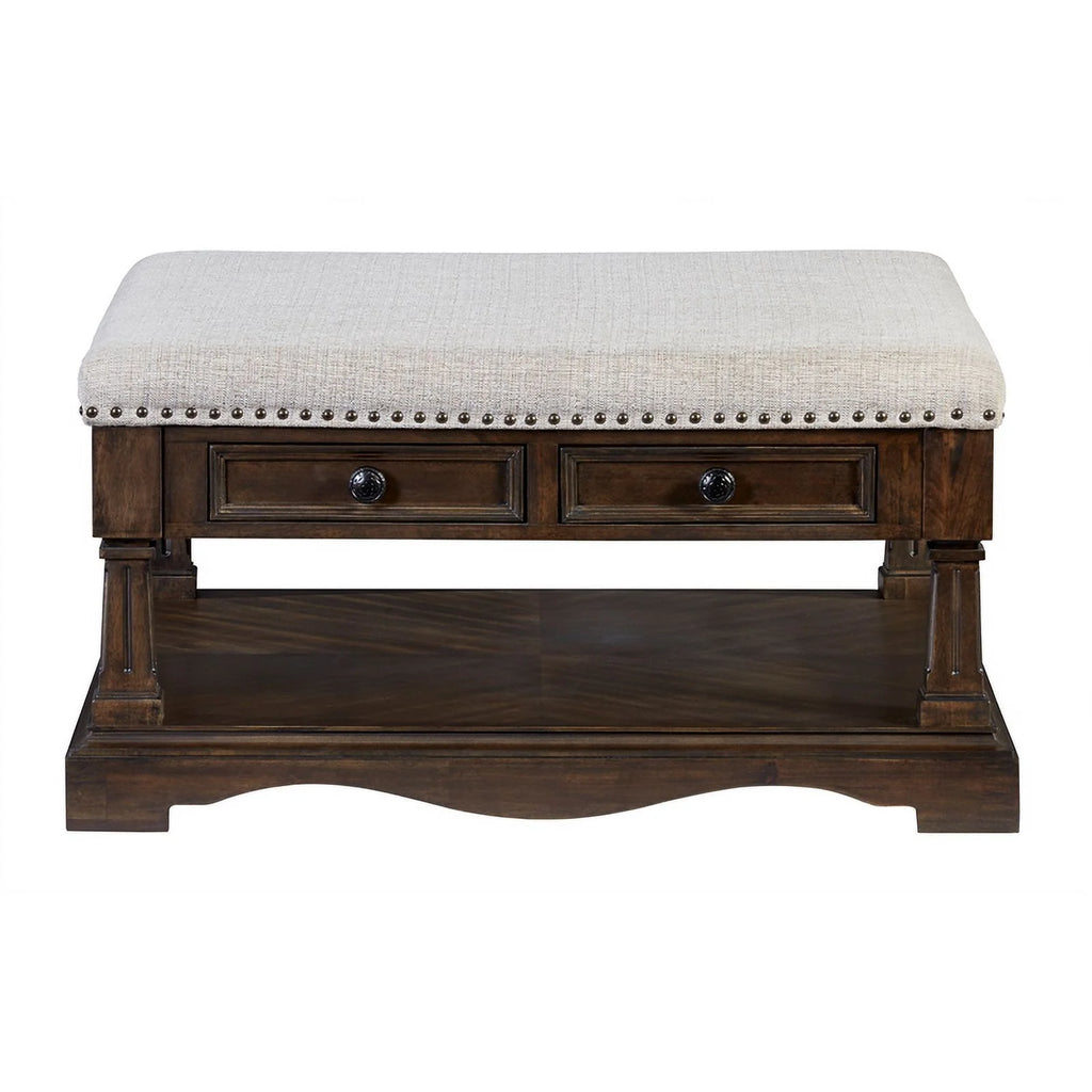 Square Fabric Cocktail Table in Brown I670