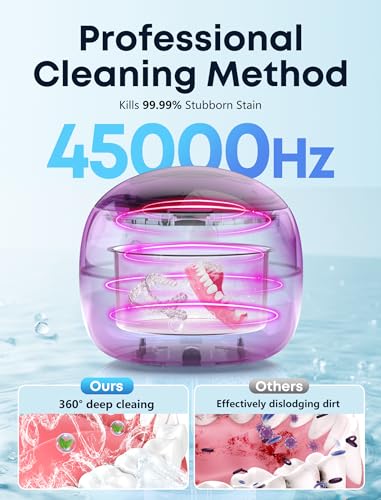 45kHz Ultrasonic Retainer Cleaner with 3 Modes 200ML White H327207