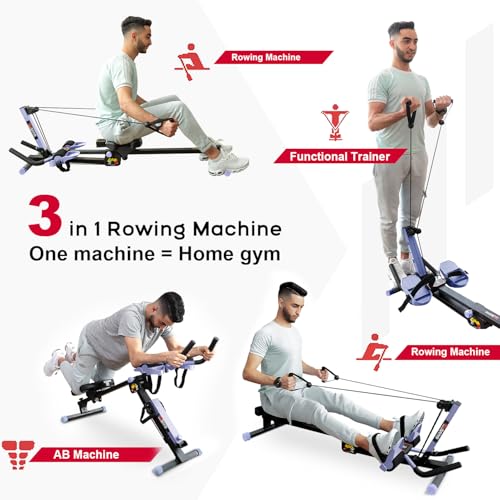 Foldable Rowing Machine with LED Monitor V69247