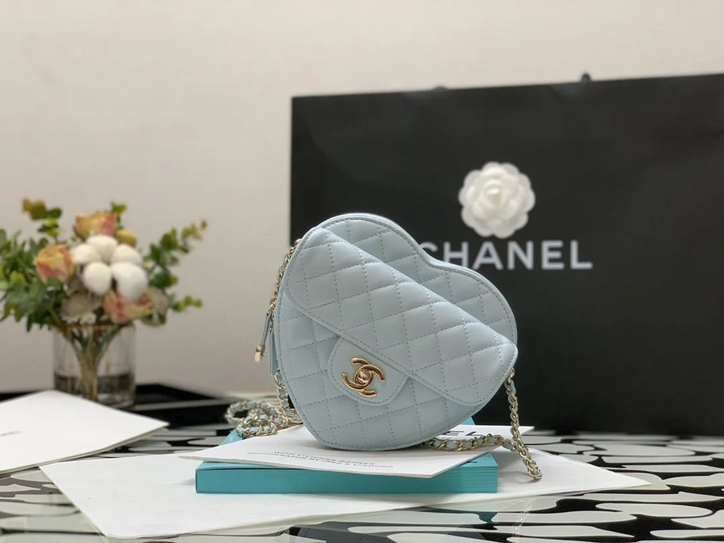 Grey Mini Heart Bag U5940