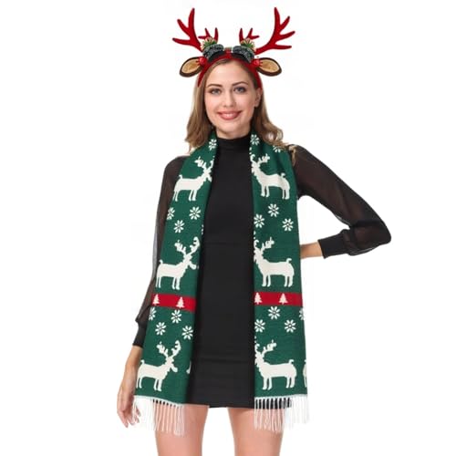 Christmas Reindeer Snowflake Scarf Z83376