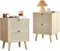 Set of 2 2 Drawer Natural Nightstand X3586