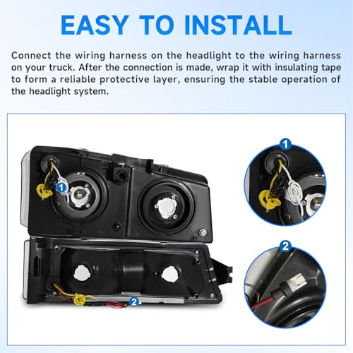 Headlight Assembly with LED DRL Sequential Turn Light Chrome Housing Clear Reflector Z278