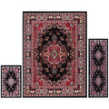 Black/Red 3-Piece Set Area Rug R5513