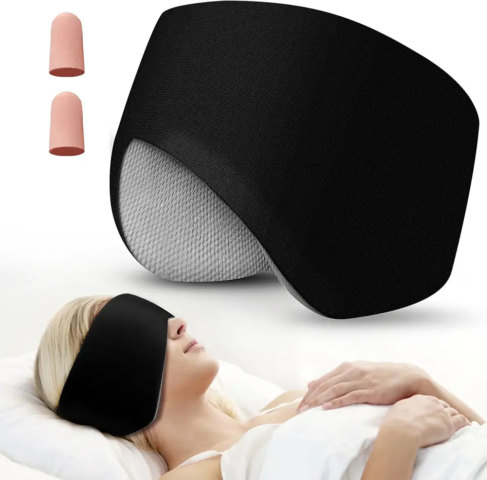 Sleep Mask with Adjustable Earmuffs 2 in 1 Black R21093
