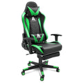 Black Purple Ergonomic Gaming Chair with Footrest A37077