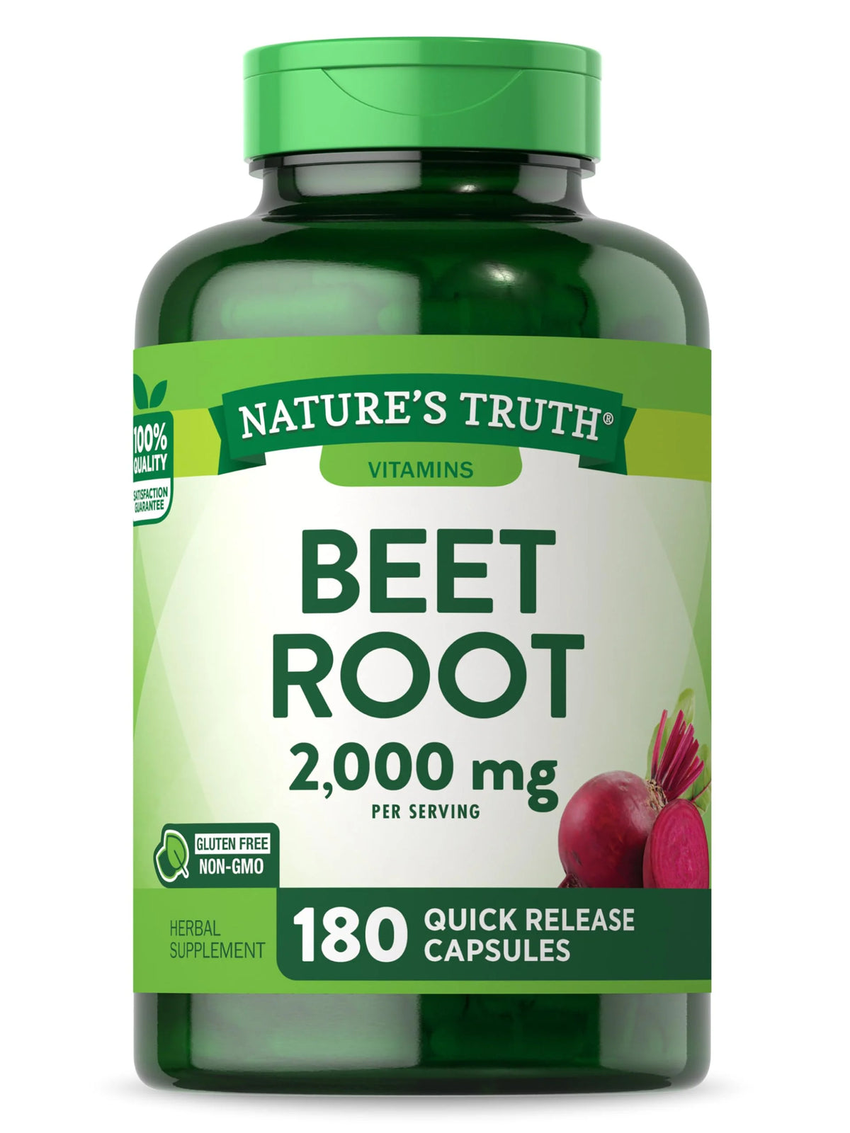 Beet Root Capsules 2,000mg 180 Count Non-GMO Gluten Free Supplement O941