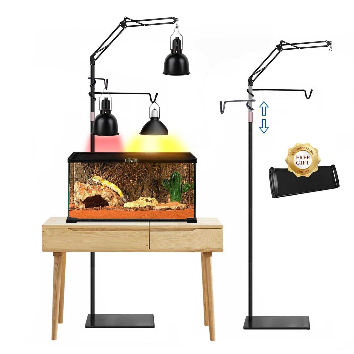 Reptile Dual Lamp Stand with Two Hooks K460896
