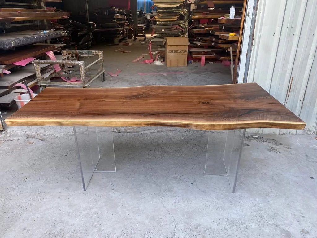 Live Edge Black Walnut Wood Slab Table Q2815