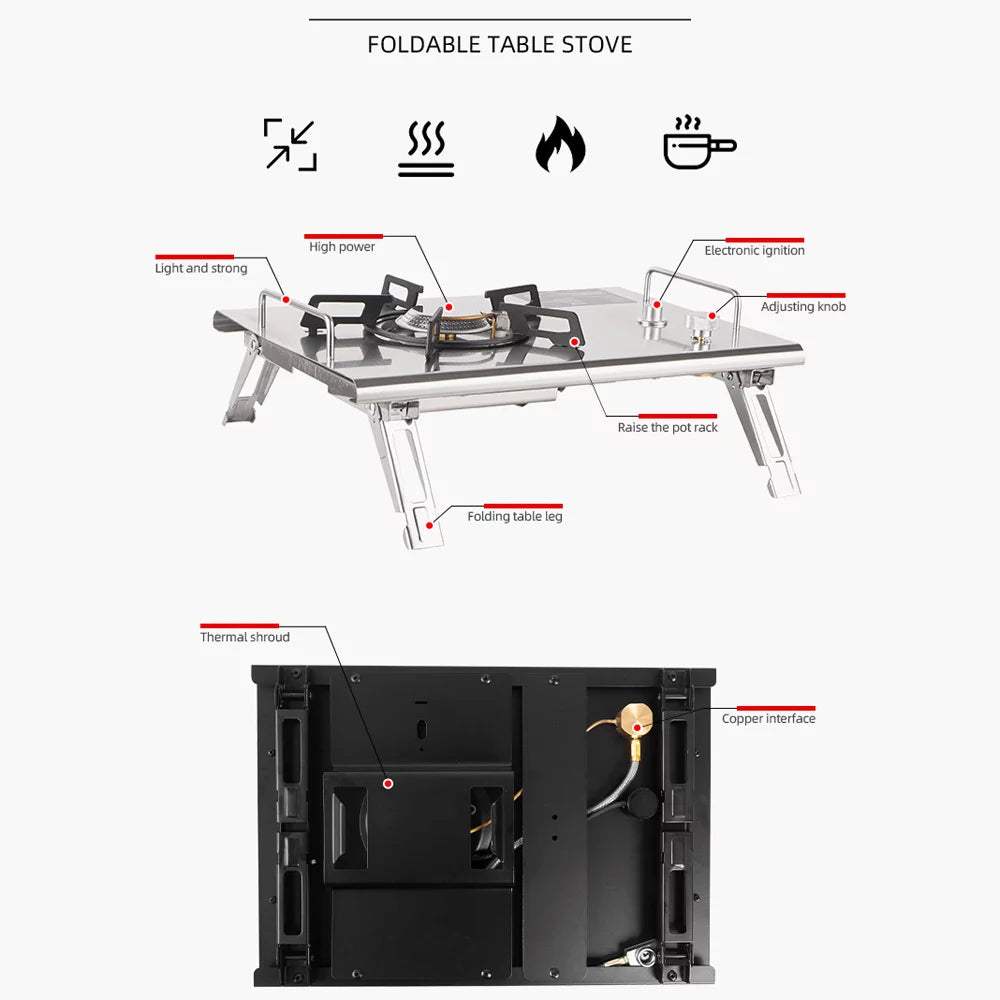 Outdoor Folding Camping Stoves 4000W Portable Electronic Ignition K954