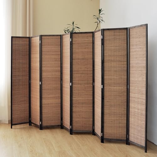 5.6 FT Tall Brown Bamboo Folding Room Divider K532