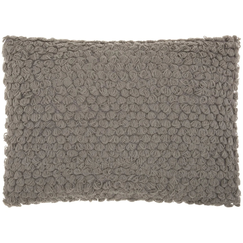 Grey Knotted Detail Lumbar Pillow O72566