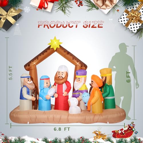 Inflatable Nutcracker Outdoor Decoration with Built-in LED Lights J246