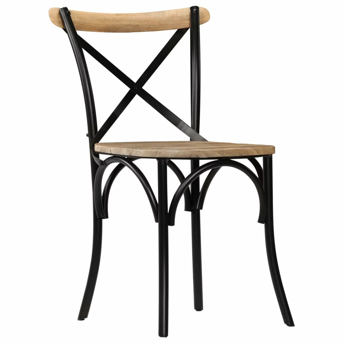 Black Solid Mango Wood Cross Chairs 2 pcs Z352722