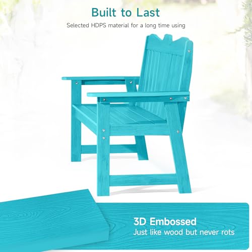 Weatherproof 2-Person Outdoor Bench with Armrests and Backrest R3444