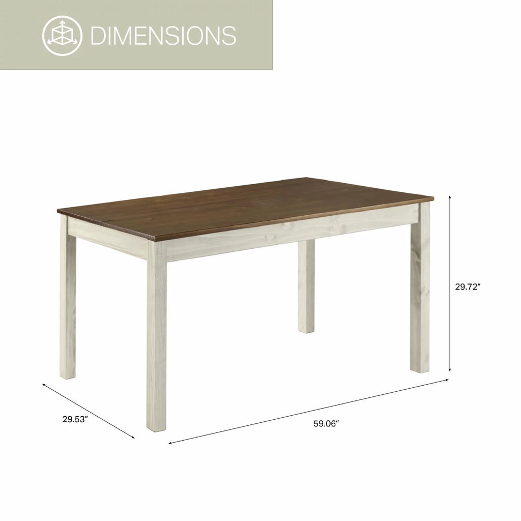 Dining Table in Distressed White X675