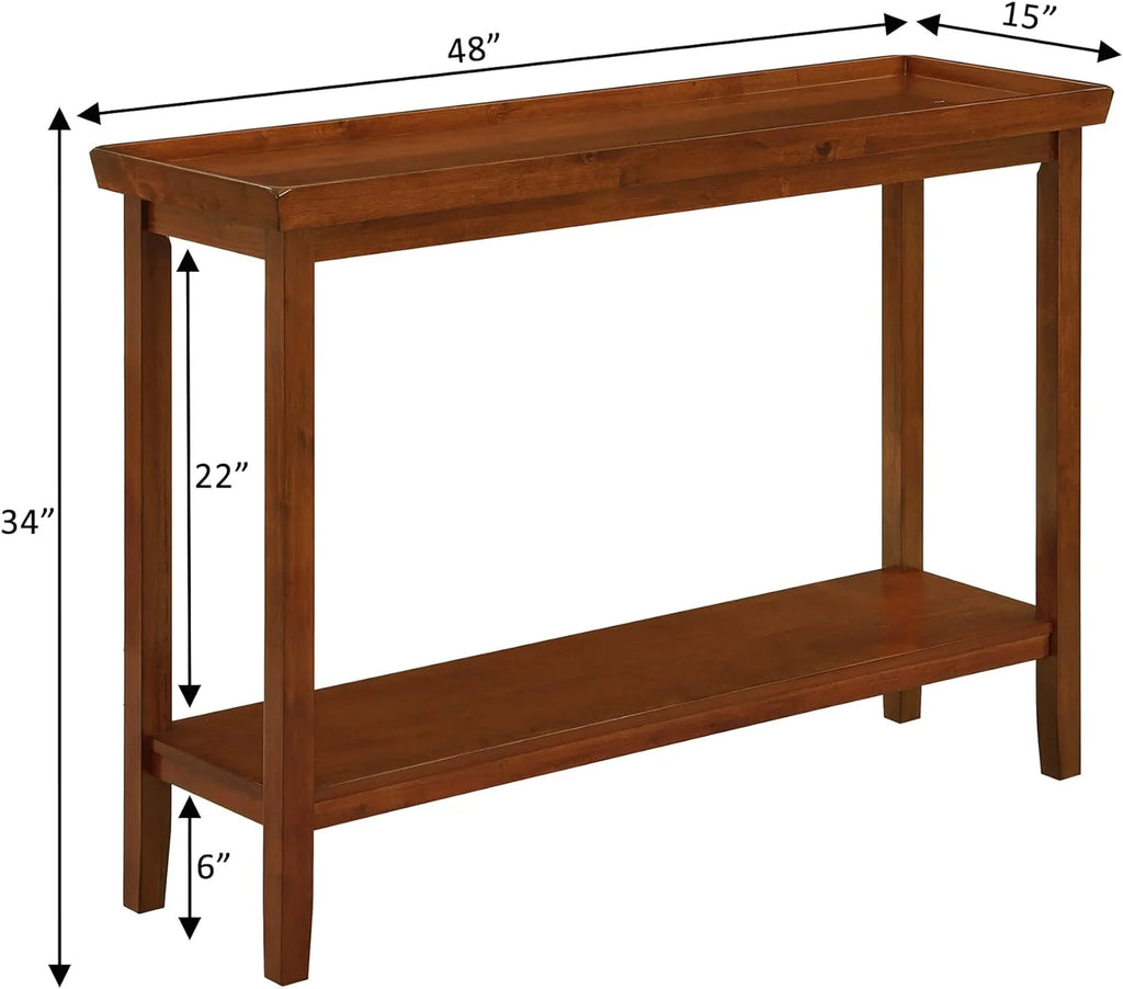 Cherry Console Table with Shelf W2063
