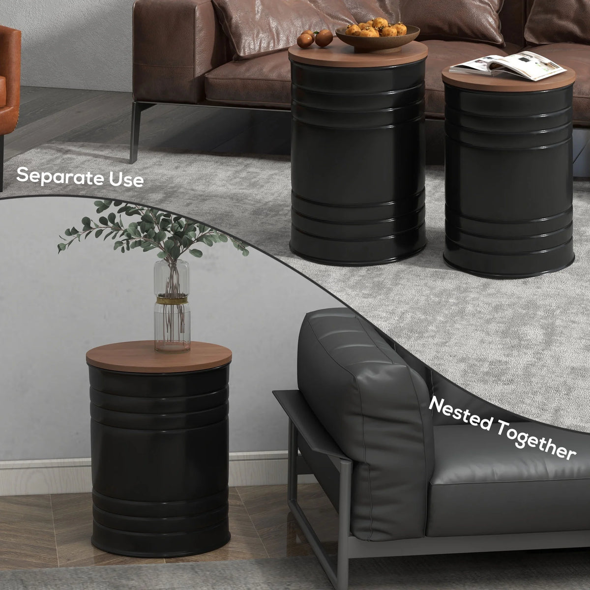 Set of 2 Storage Ottomans with Lids L646947