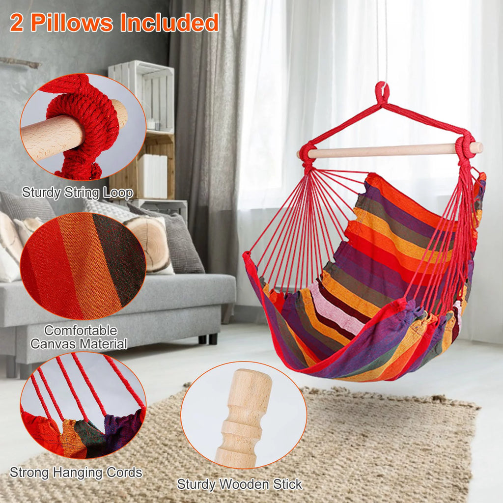 Hanging Chair Canvas Porch Patio Swing Seat P847375