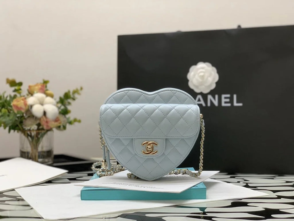 Grey Mini Heart Bag U5940