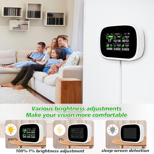 Smart Air Quality Monitor Indoor WiFi Detector with Temperature & Humidity S42846