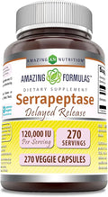 Serrapeptase 120,000 iu Veggie Capsules 270 Count W6454