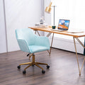 Aqua Light Blue Velvet Adjustable Height Office Chair J4605