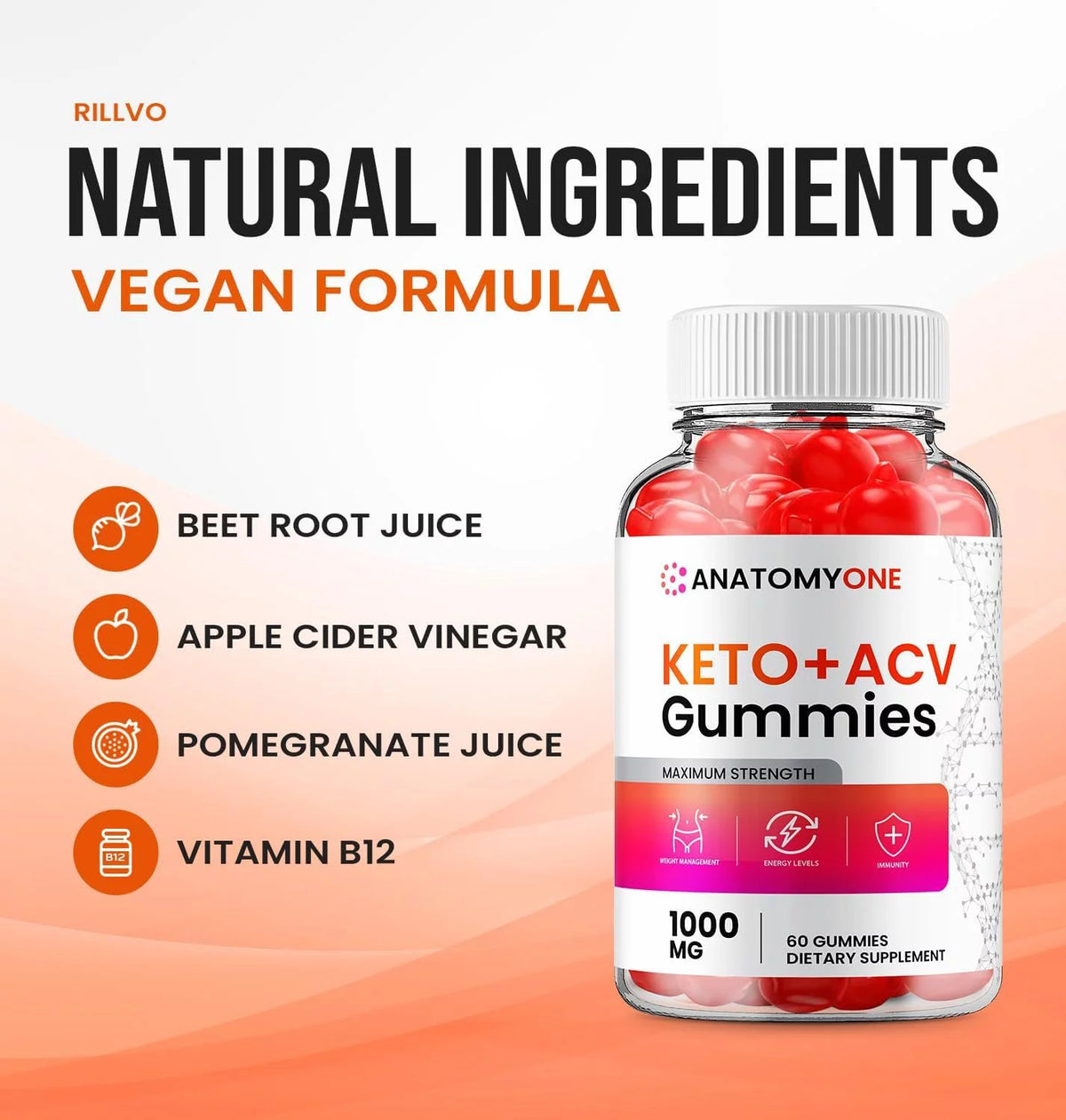 Apple Cider Vinegar Gummies Dietary Supplement 300 Gummies W20758