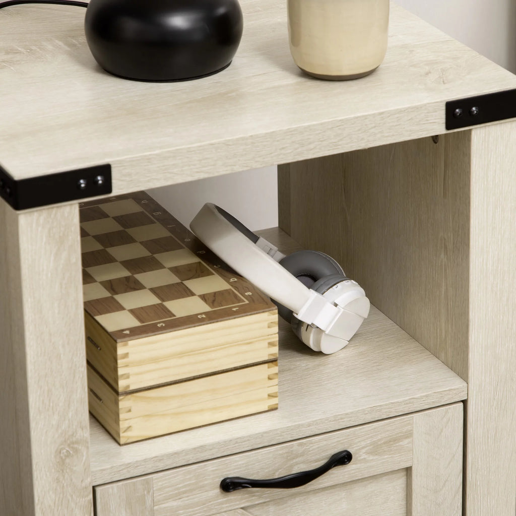 Farmhouse Side Table with Storage A40567