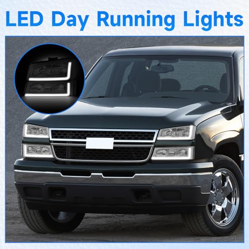 Headlight Assembly with LED DRL Sequential Turn Light Chrome Housing Clear Reflector Z278