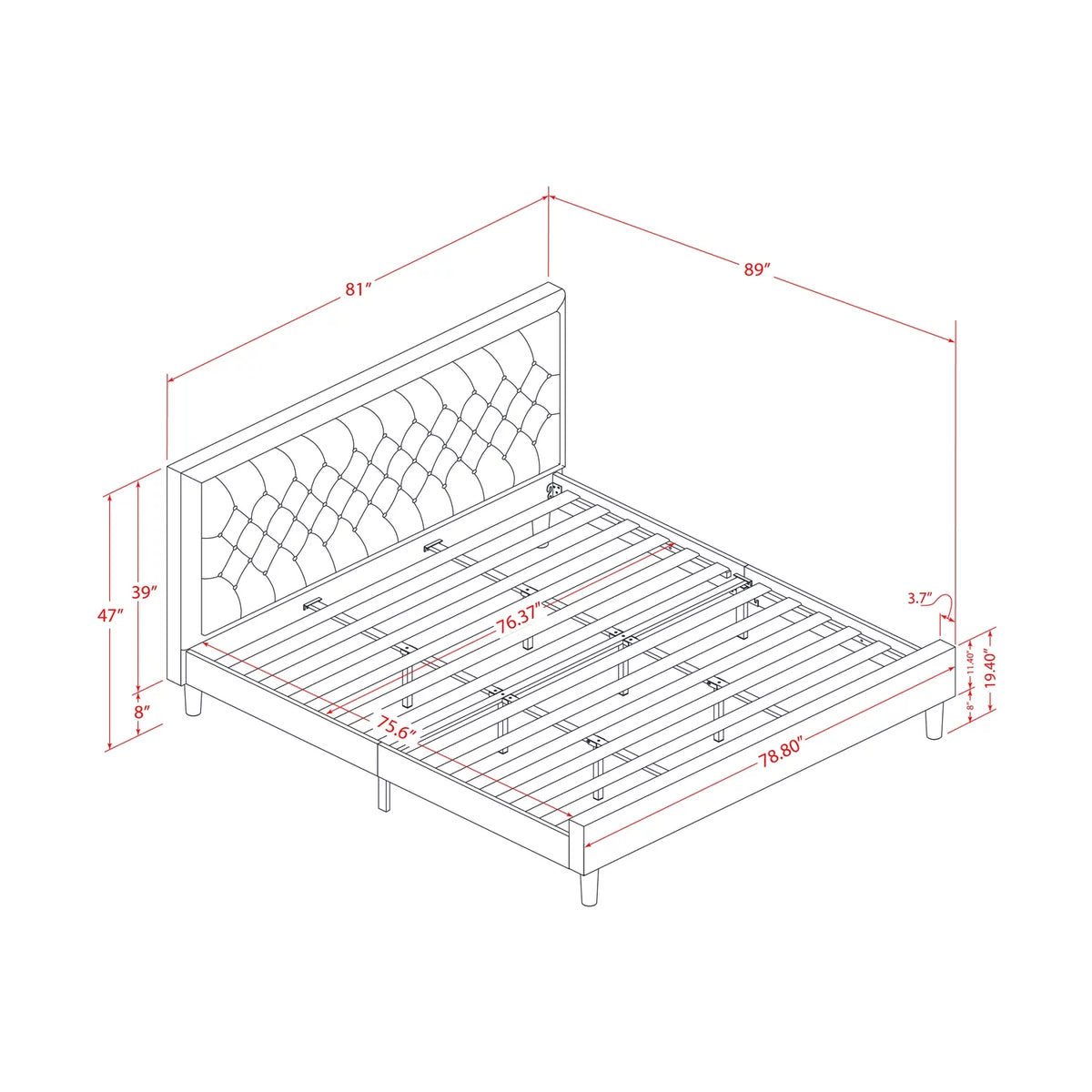 3-piece Wood Platform Bedroom Set D616783
