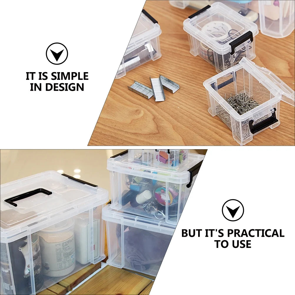4Pcs Plastic Storage Box with Lid R244