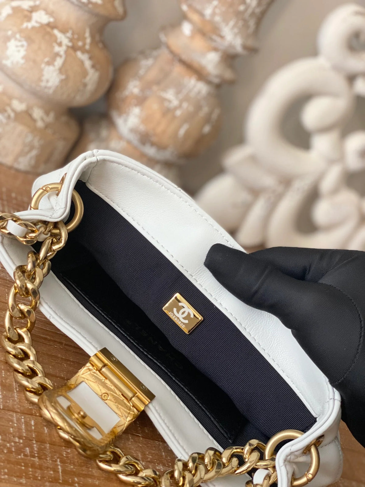 Small Hobo Bag White T8469