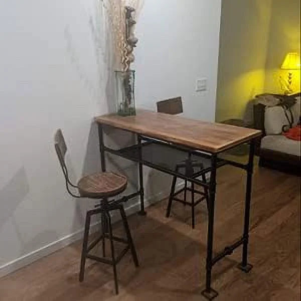 41.3inch Height Industrial Rustic Metal Pipe and Wood Table Y263371