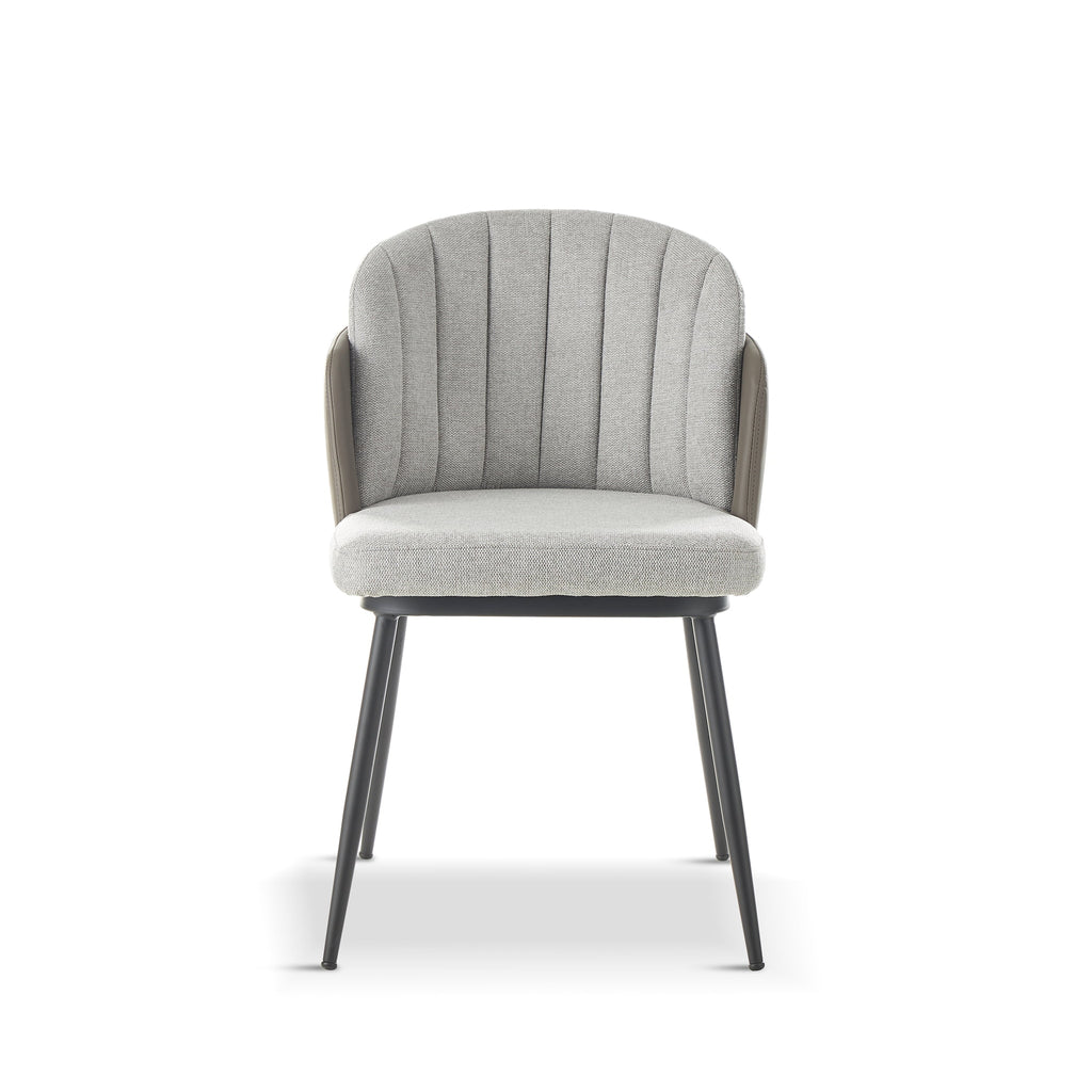 Set of 2 Grey Fabric Upholstered Dining Chairs R9275