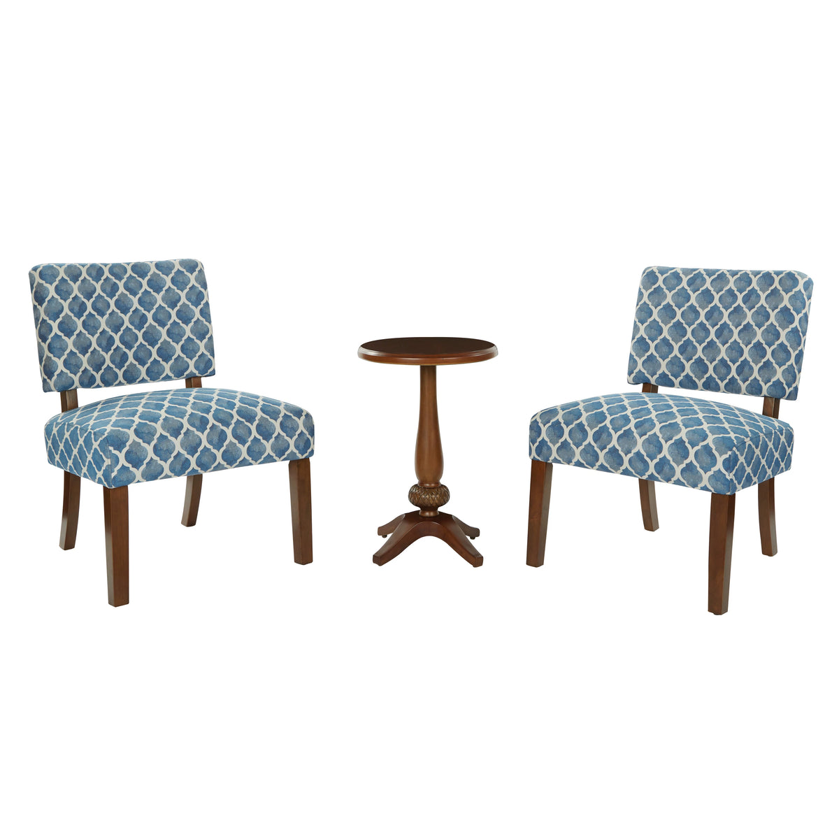 Harbor Blue Fabric Table and Two Chairs C4876