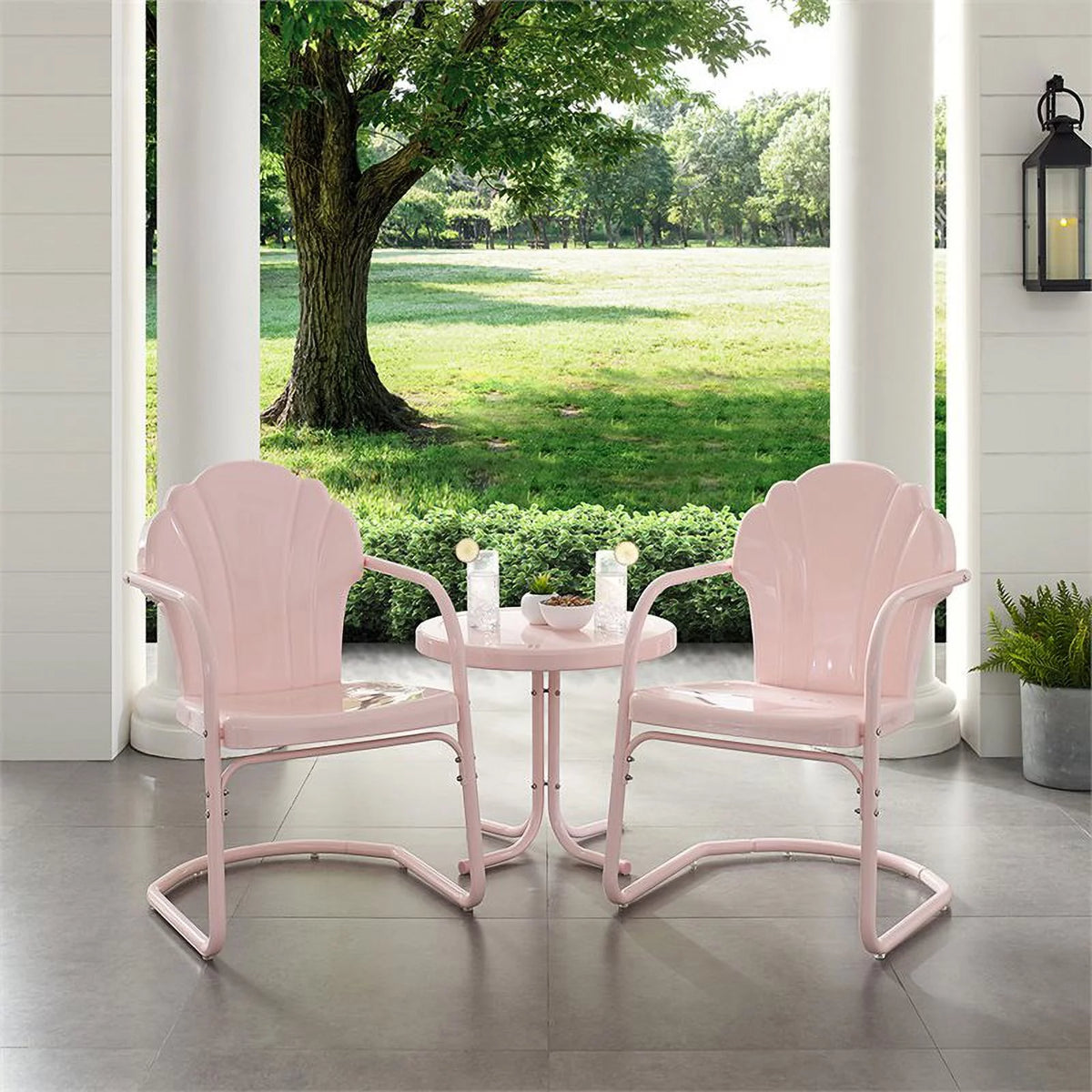3 Piece Round Metal Patio Conversation Set L234039