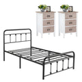 3-Piece Bedroom Set with Metal Bed Frame and 2 Nightstand G5331